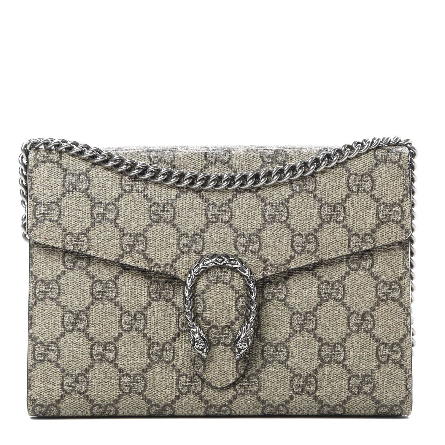 Gucci GG Supreme Monogram Mini Dionysus Chain Wallet Beige Taupe 1 of 12