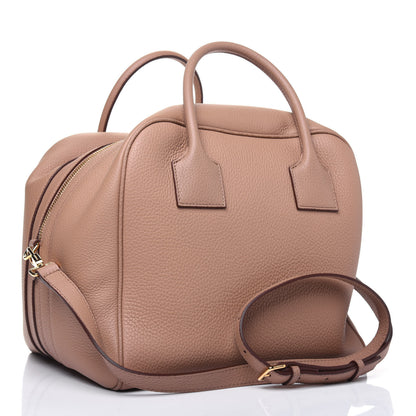 Burberry Grainy Calfskin Large Cube Bowling Bag Dark Sand 4 of 16