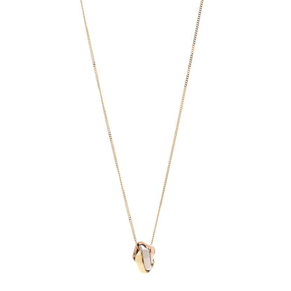 Cartier 18K Pink Yellow White Gold Trinity Square Pendant Necklace 1 of 5