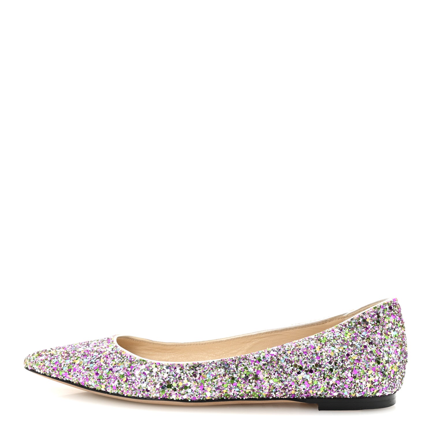 Jimmy Choo Glitter Romy Flats 36.5 Silver Multicolor 1 of 8