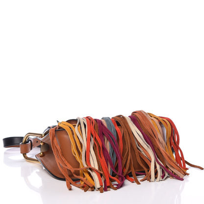 Chloe Calfskin Small Hudson Fringe Shoulder Bag Caramel 4 of 11