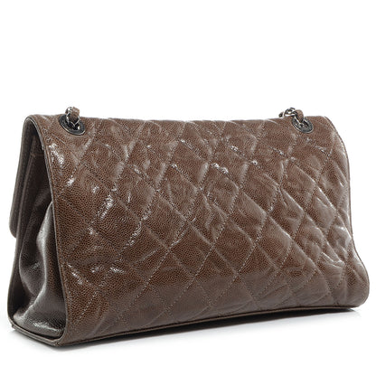 Chanel Crumpled Grained Calfskin CC Crave Jumbo Flap Brown 3 of 8