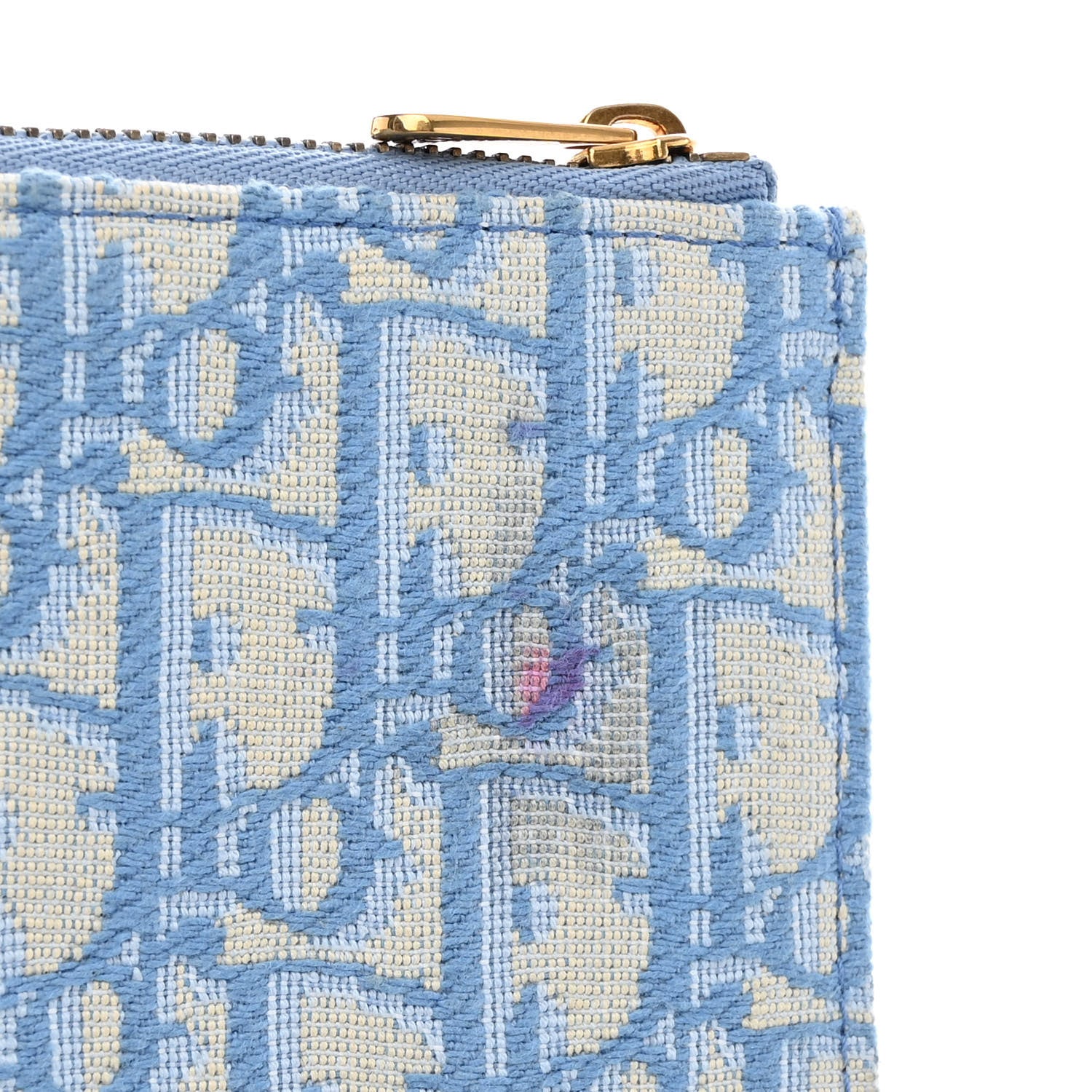 Christian Dior Oblique Saddle Chain Long Wallet Cornflower Blue 14 of 14