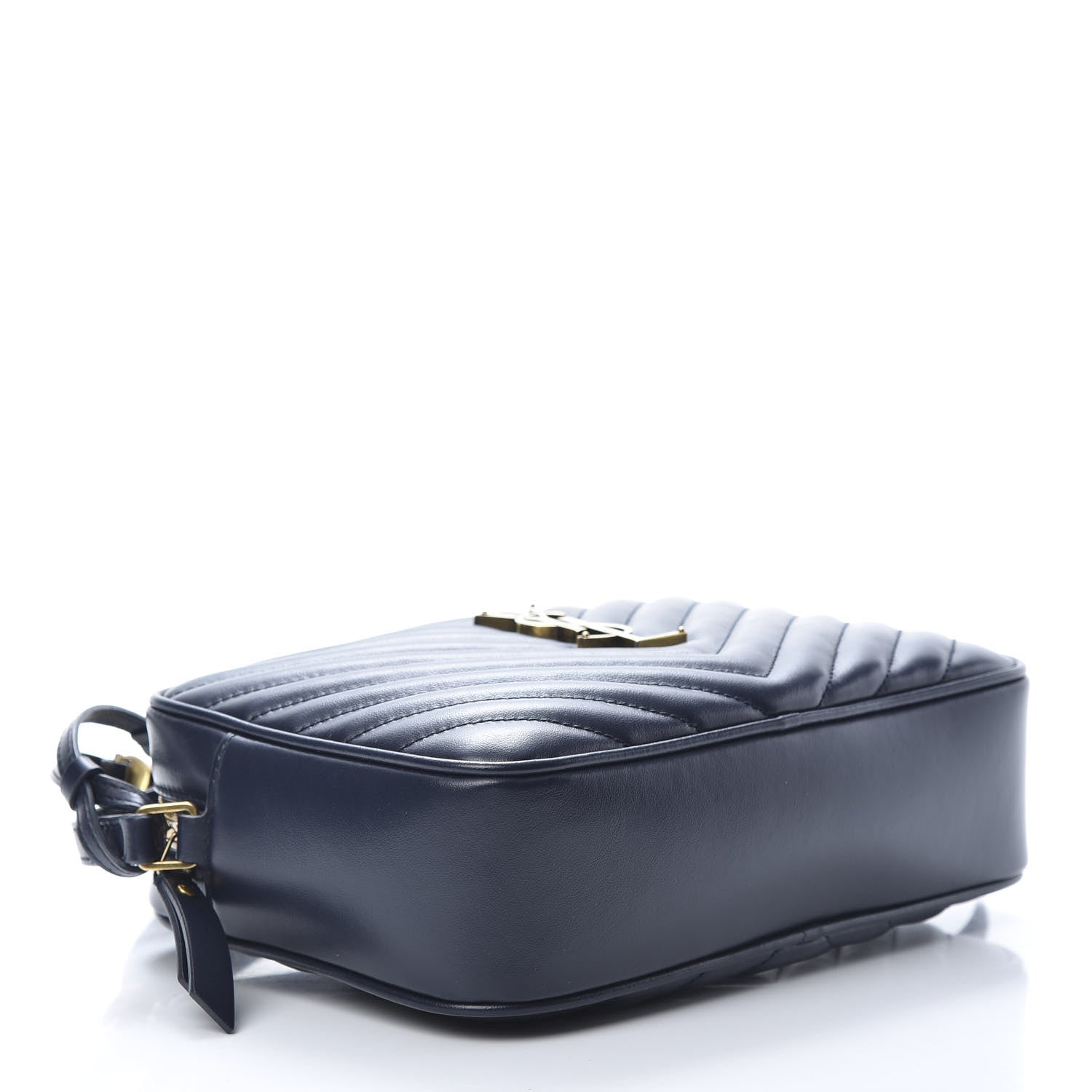 Saint Laurent Calfskin Matelasse Monogram Lou Camera Bag Navy 4 of 12