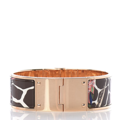 Hermes Enamel Printed Wide The Three Graces Hinged Bracelet M Pink Delirium 2 of 6