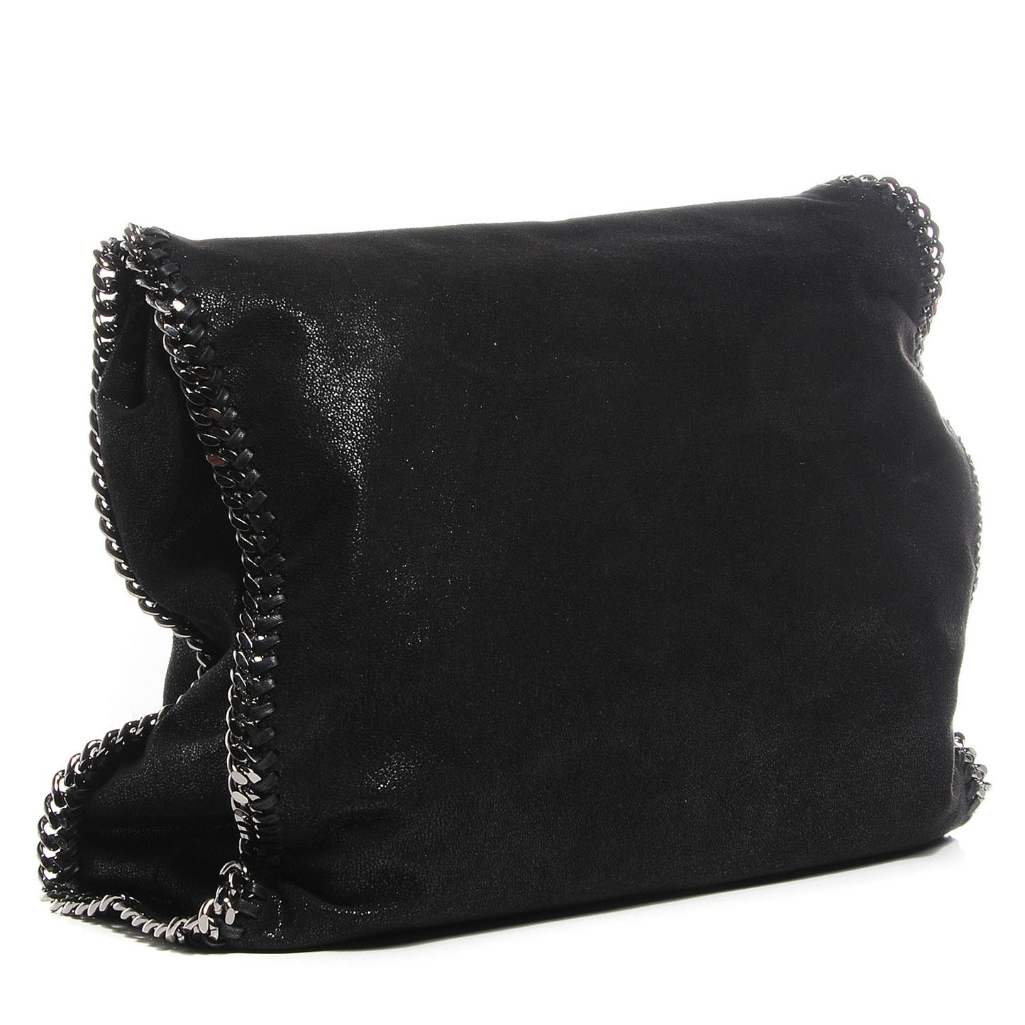Faux Leather Shaggy Deer Falabella Big Tote Black
