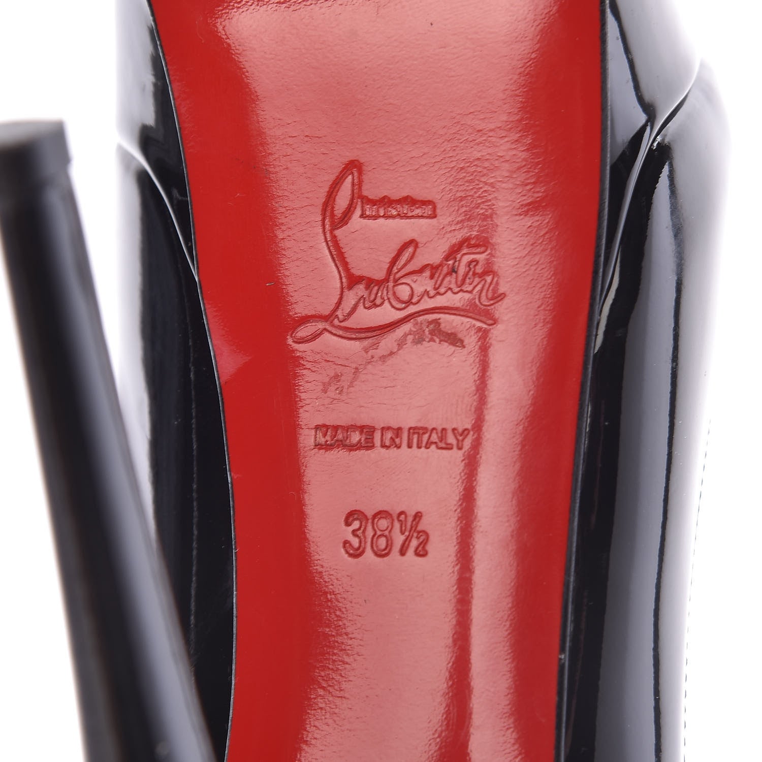 Christian Louboutin Patent Lady Peep 150 Pumps 38.5 Black 8 of 17