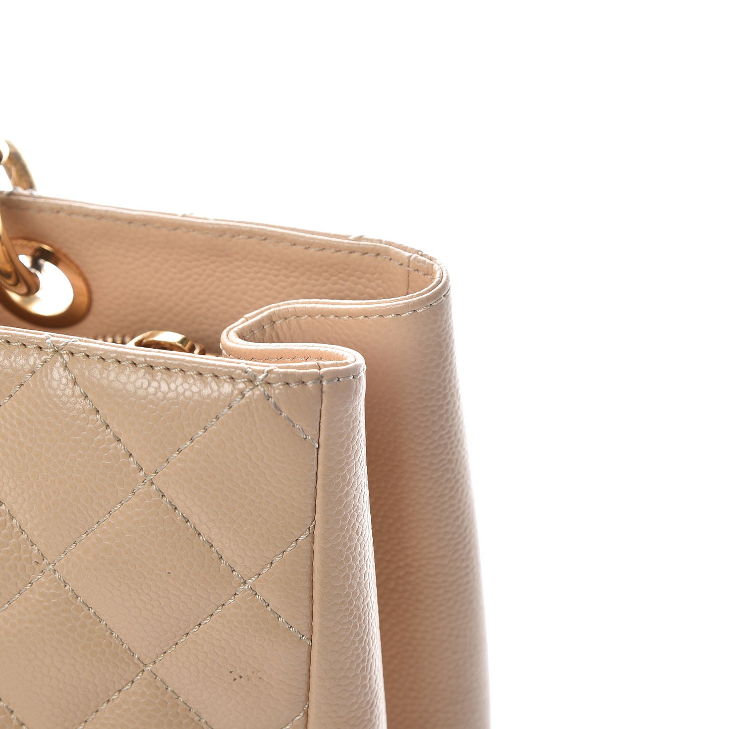Caviar Quilted Grand Shopping Tote GST Beige Clair