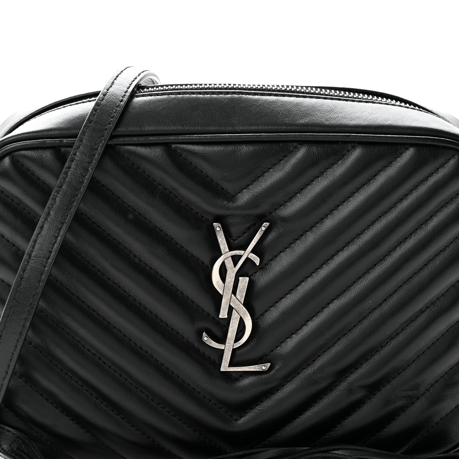 Saint Laurent Calfskin Matelasse Monogram Lou Camera Bag Black 8 of 10