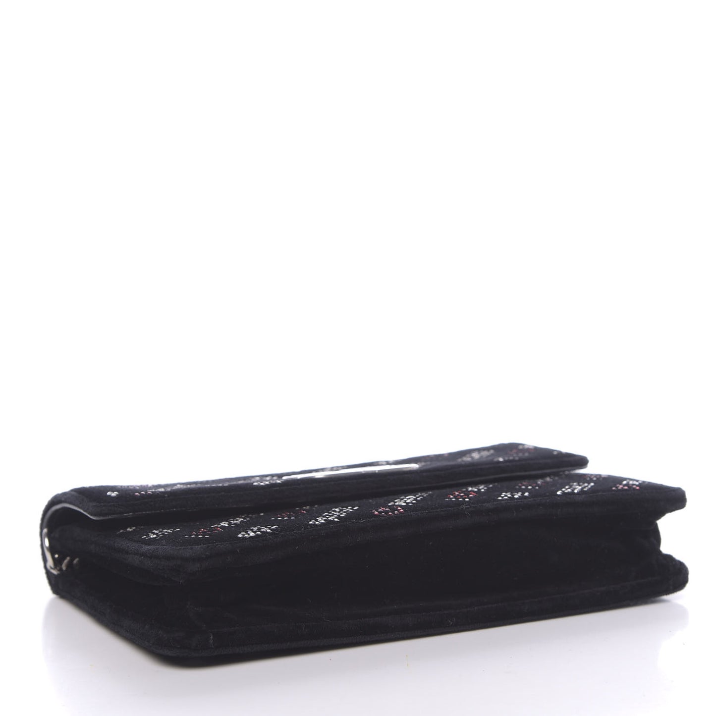 Velvet Crystal I Love Paris BB Wallet On Chain Black