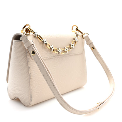 Louis Vuitton Epi Twist Monogram Flower Chain Shoulder Bag MM Quartz White 4 of 10