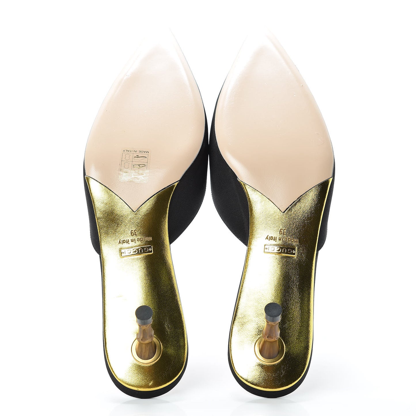 Moire Silk Crystal Logo Embellished Mules 39 Black