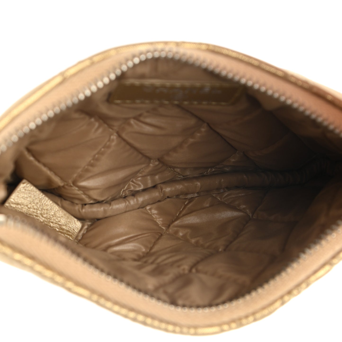 Metallic Lambskin Star Embossed Coin Purse Case Gold