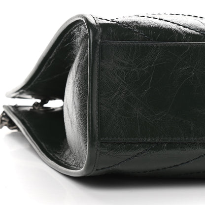 Saint Laurent Crinkled Calfskin Matelasse Monogram Medium Niki Shopper Tote New Vert 8 of 12