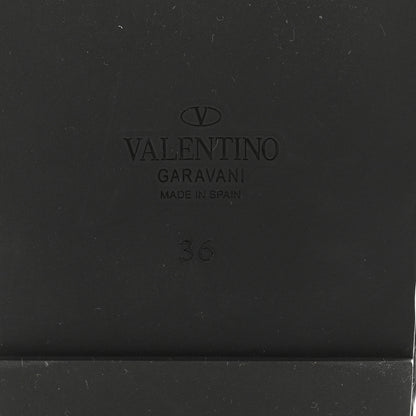 Valentino Garavani Calfskin Rockstud Torchon Flatform Espadrille Sandals 36 Black 7 of 8