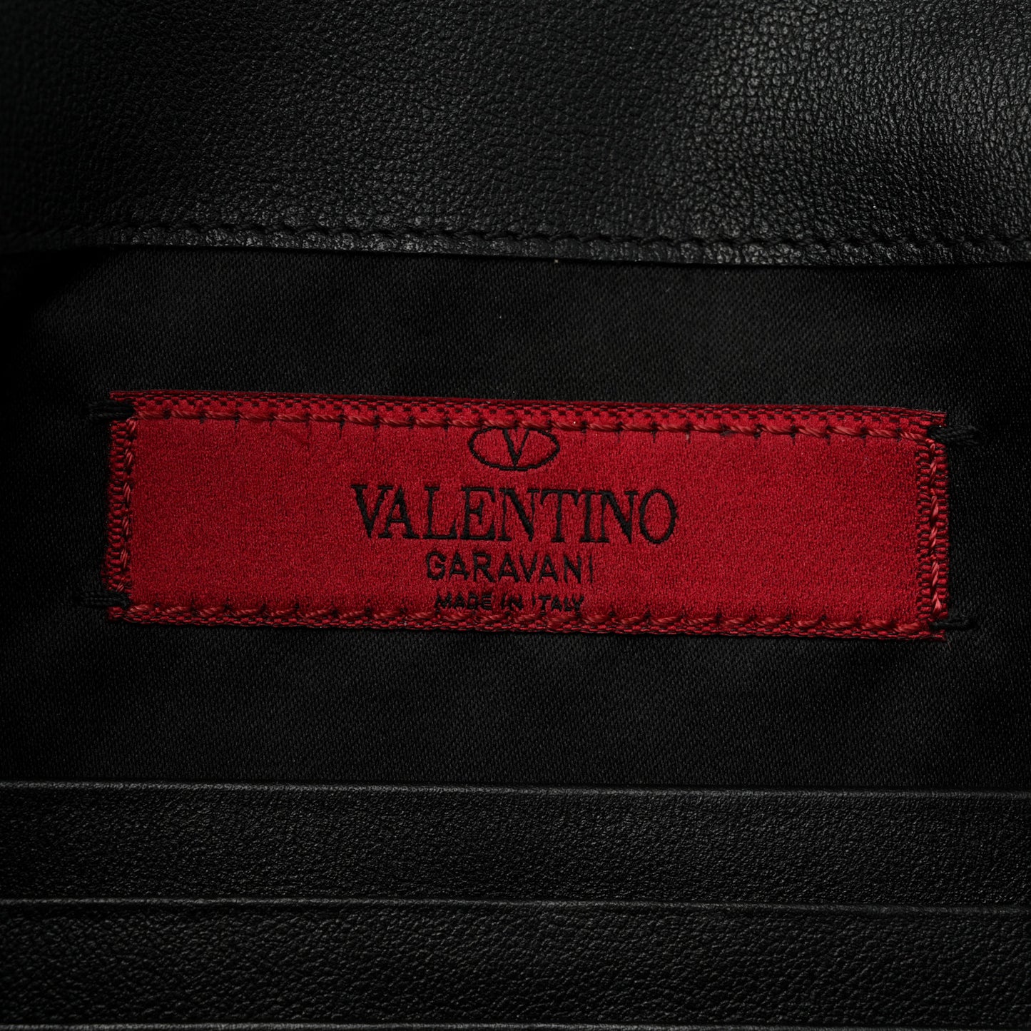 Vitello Large Rockstud Envelope Clutch Black
