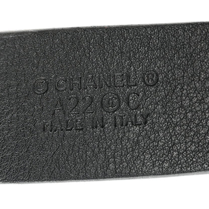 Chanel Lambskin Calfskin CC Chain Belt Suspenders 80 32 Black 3 of 6