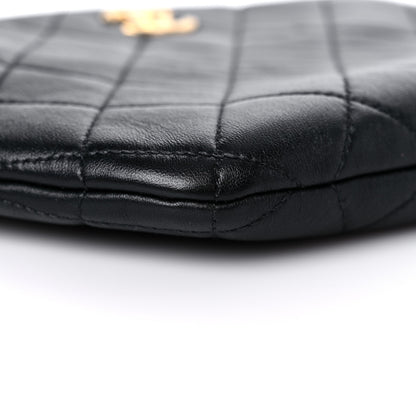 Chanel Lambskin Quilted Pearl Crown Clutch Bag Black 8 of 13
