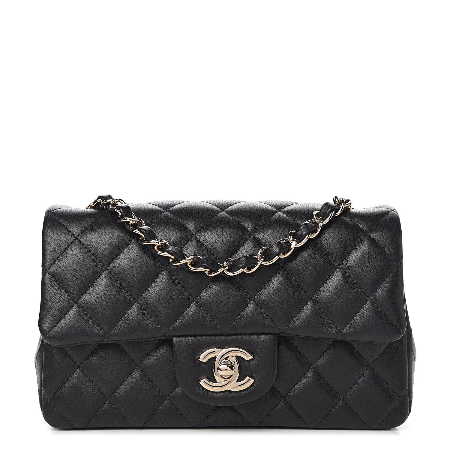 Chanel Lambskin Quilted Mini Rectangular Flap Black 1 of 10