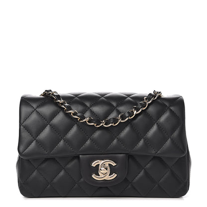 Chanel Lambskin Quilted Mini Rectangular Flap Black 1 of 10