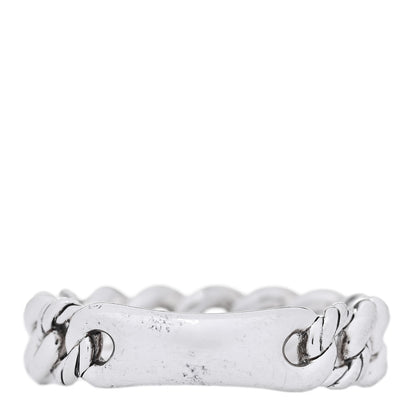 David Yurman Sterling Silver Diamond Narrow Belmont Curb Link Ring 54 7 3 of 4