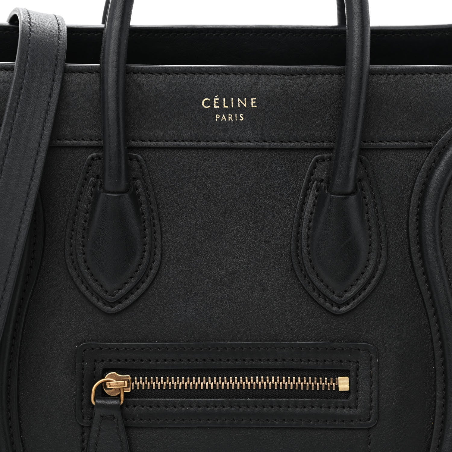 Celine Smooth Calfskin Nano Luggage Black 10 of 12