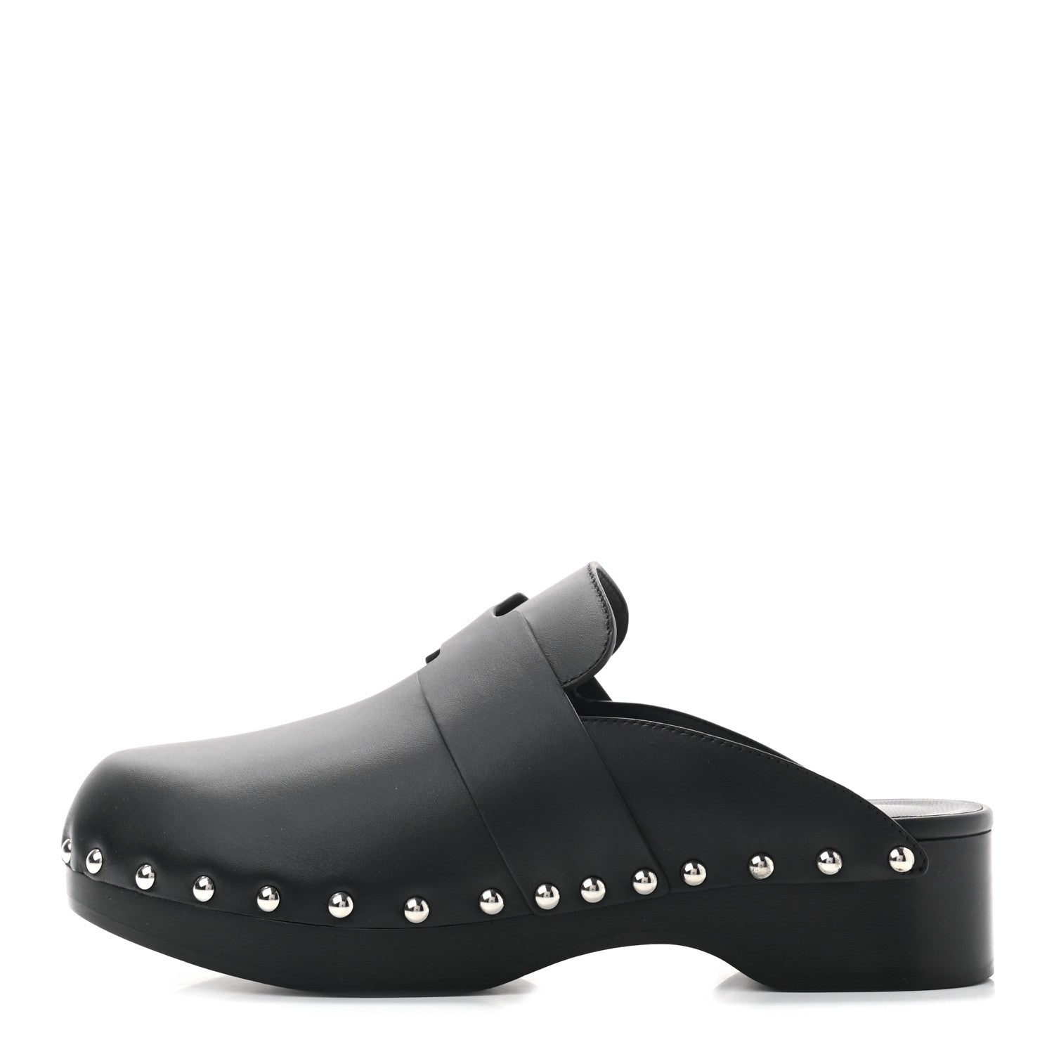 Hermes Calfskin Calya Mules 37 Black 1 of 8