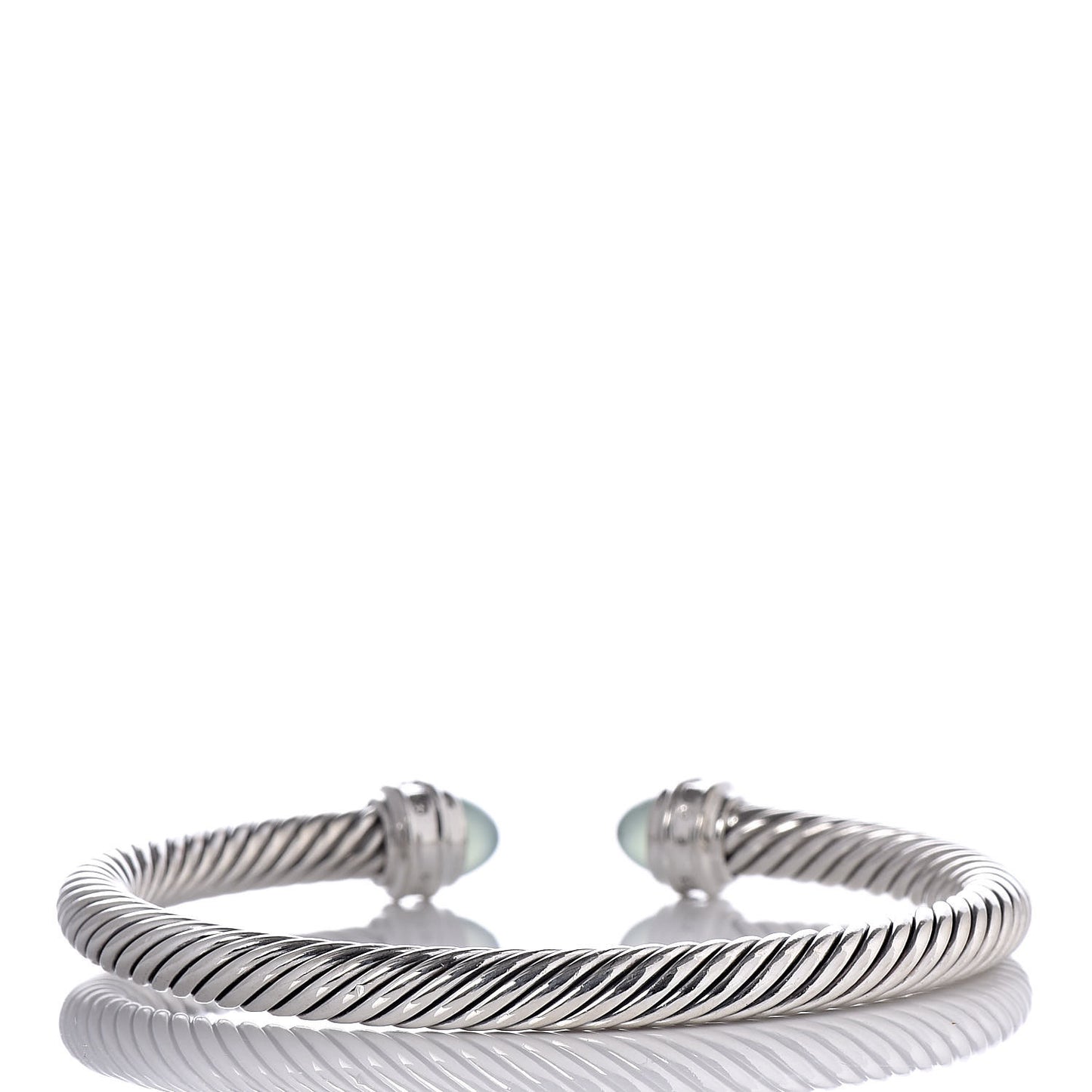 Sterling Silver Aqua Chalcedony 5mm Cable Classics Bracelet