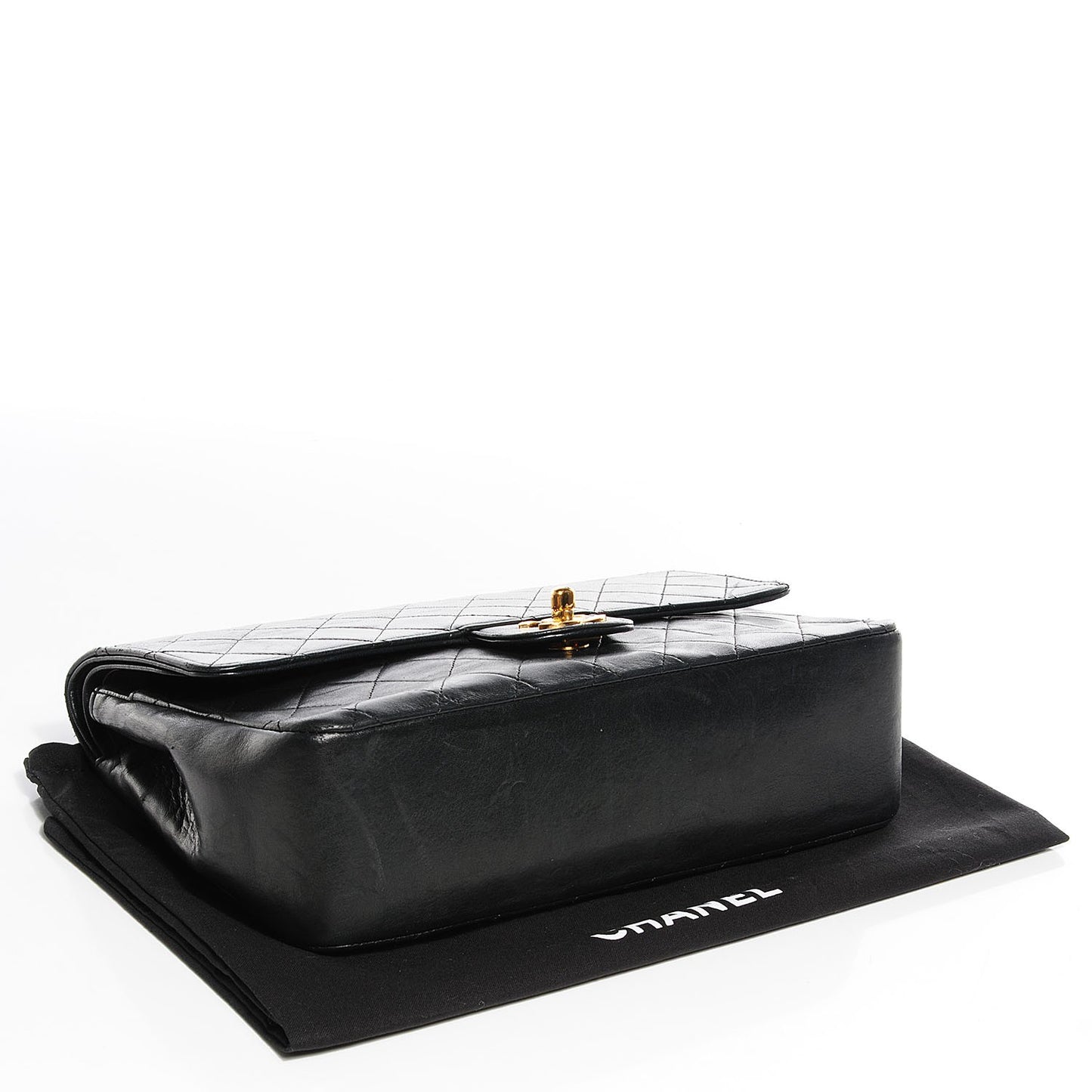 Lambskin Medium Mademoiselle Chain Double Flap Black