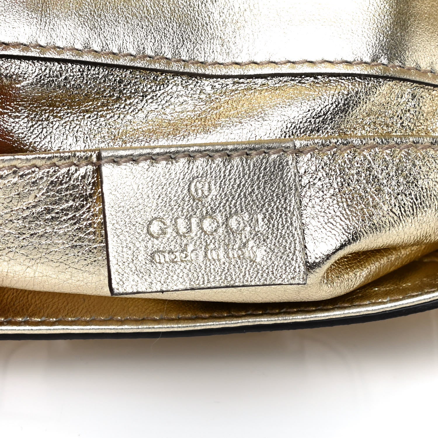 Gucci Metallic Calfskin Satin Bamboo Clutch Argento 6 of 15