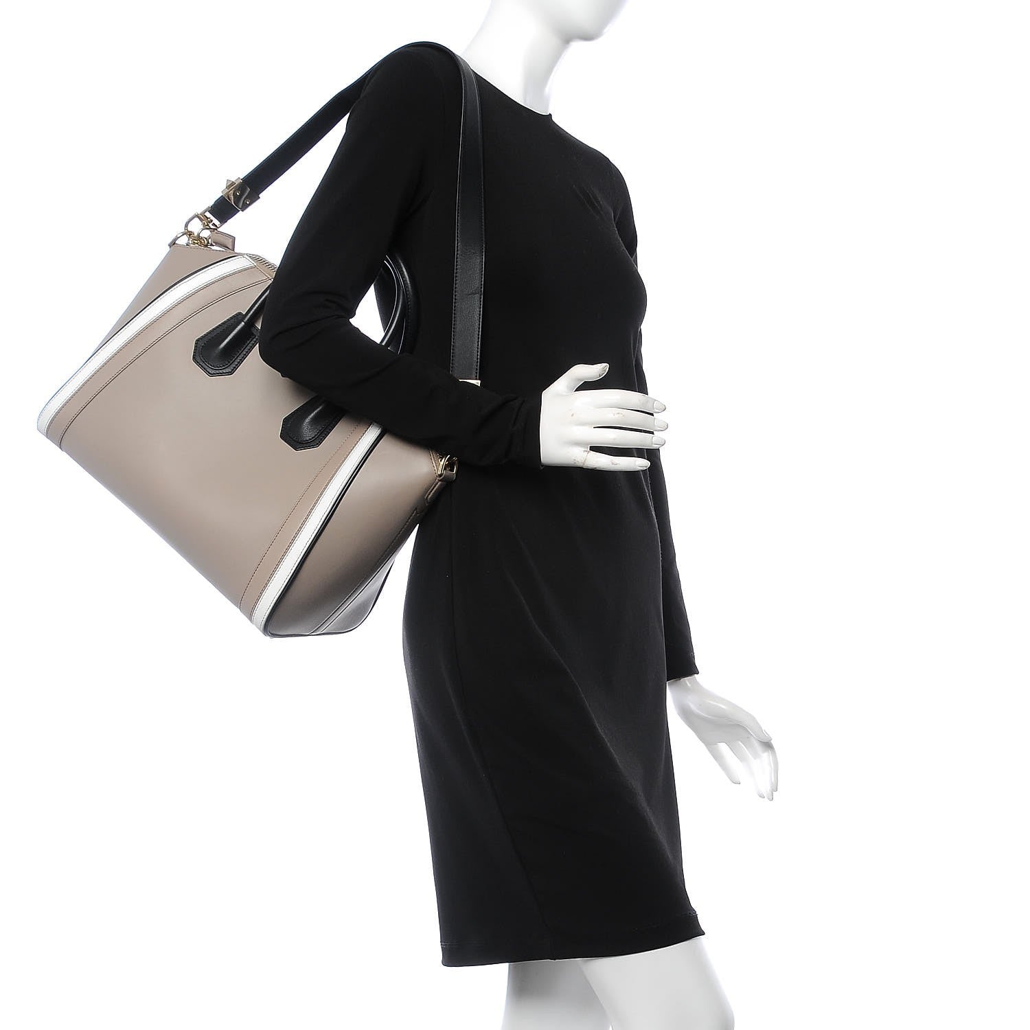 Givenchy Calfskin Medium Tri-Color Antigona Beige Black White 2 of 8