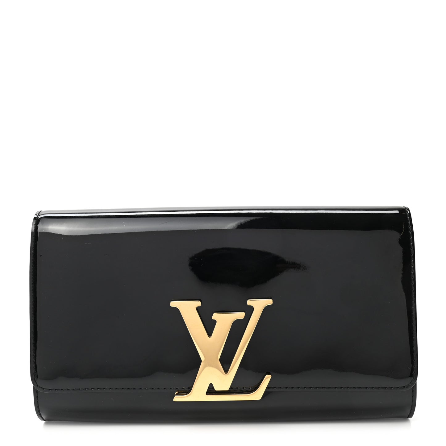 Patent Louise Clutch Black