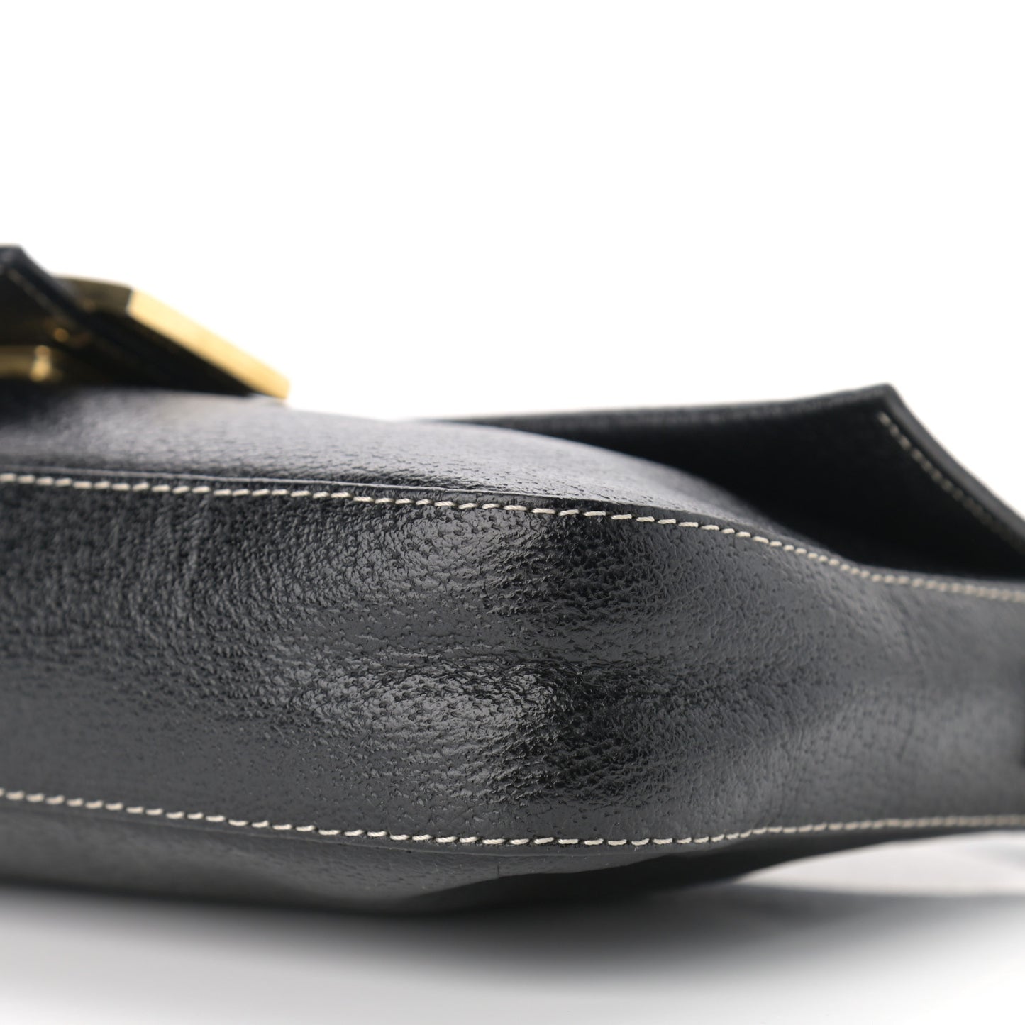 Pebbled Calfskin Baguette Black