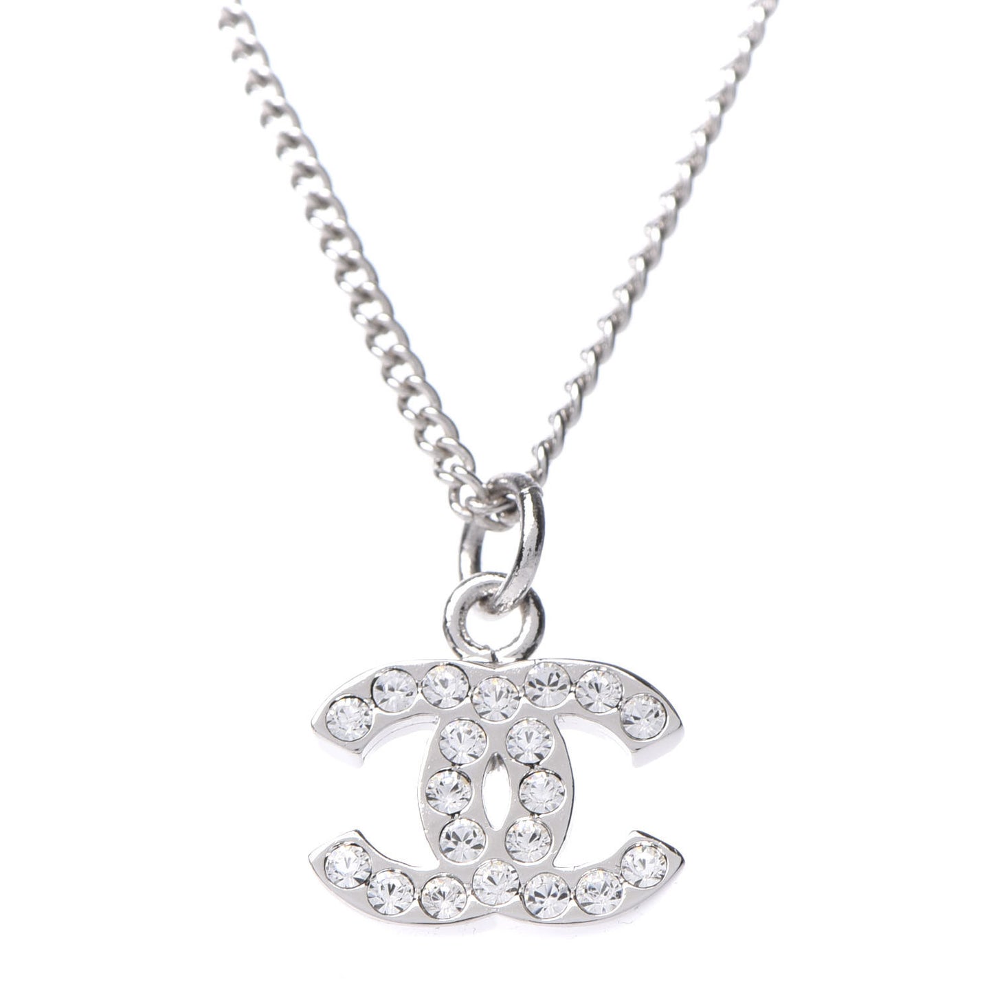 Crystal CC Necklace Silver