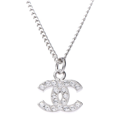 Chanel Crystal CC Necklace Silver 4 of 7