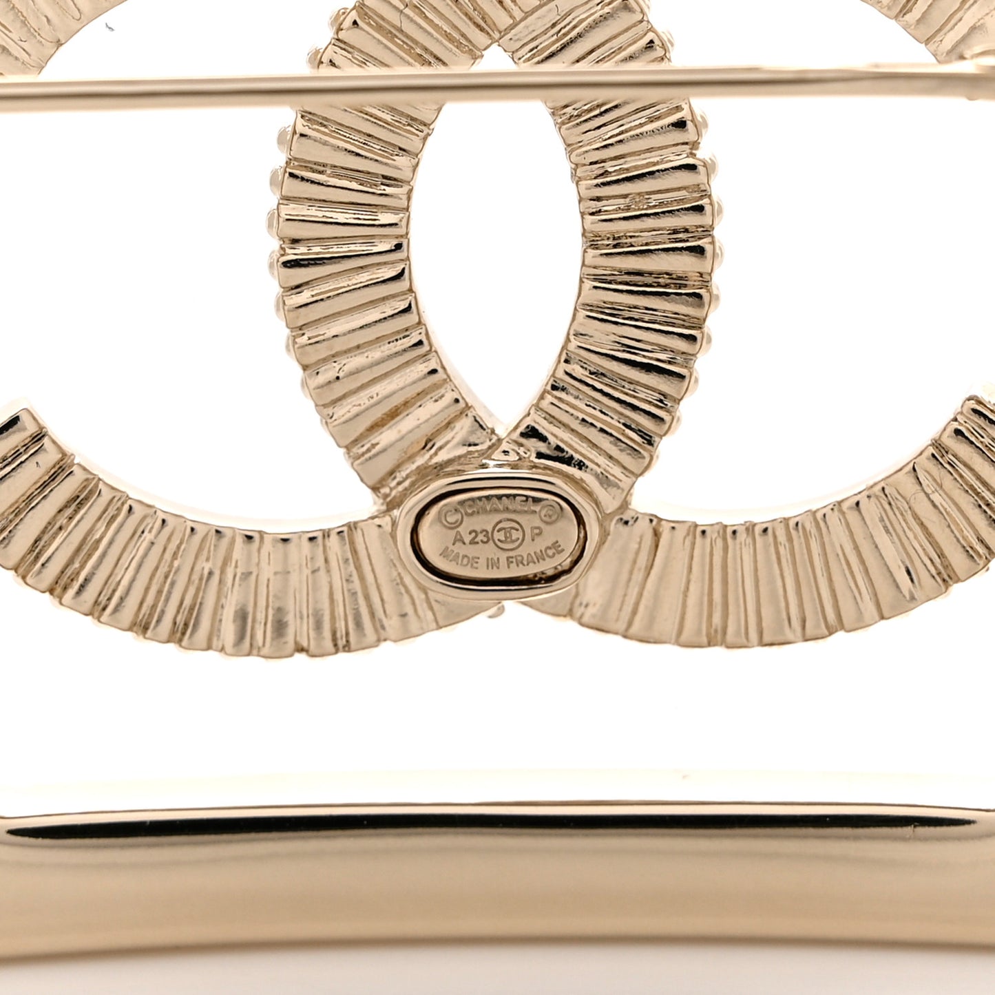 Crystal CC Square Brooch Gold