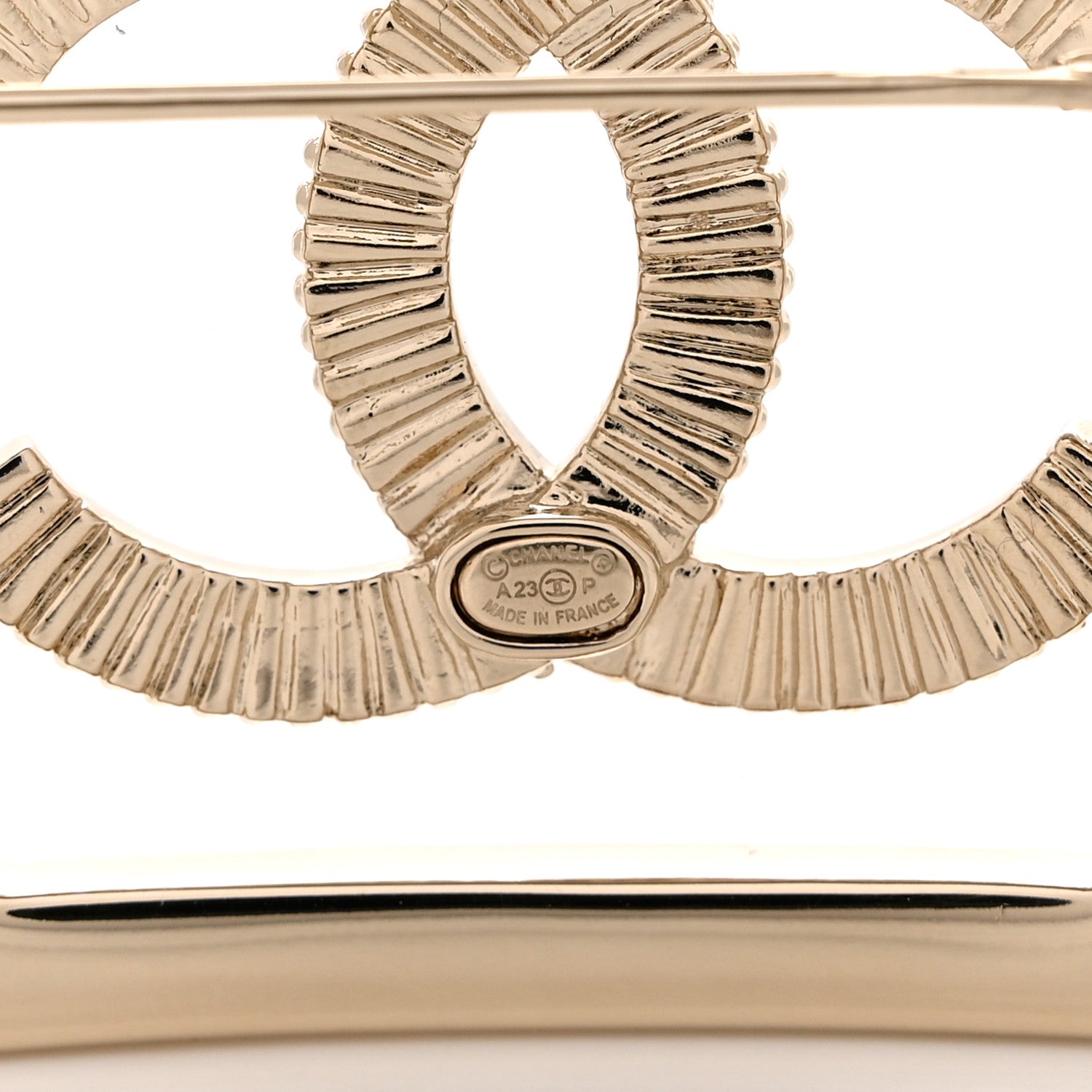 Chanel Crystal CC Square Brooch Gold 4 of 4