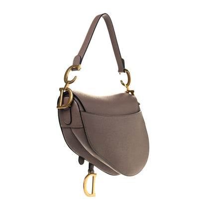 Christian Dior Grained Calfskin Saddle Bag Warm Taupe 3 of 9