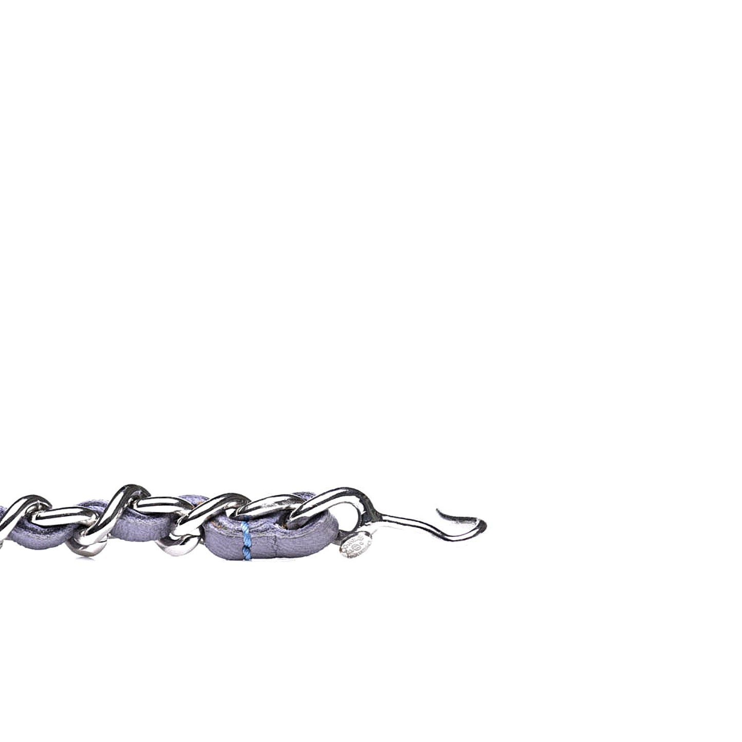Lambskin Chain Logo Belt Silver Purple