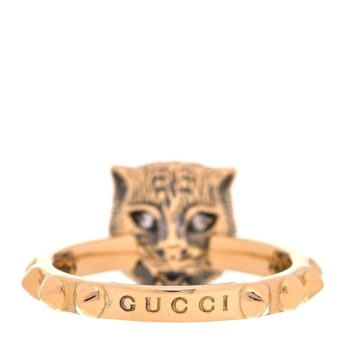 18K Yellow Gold Citrine Diamond Le Marché Des Merveilles Feline Ring 53 6.5