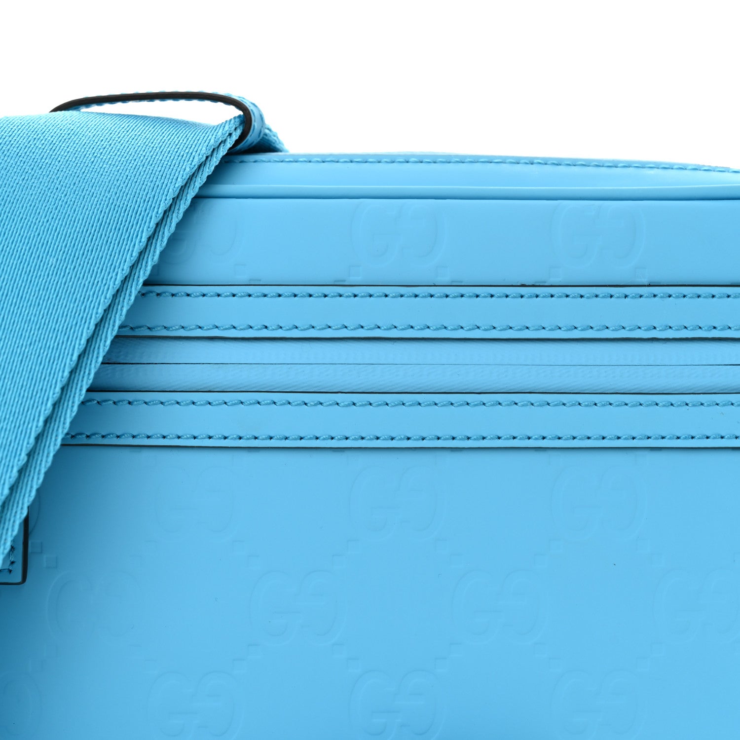Gucci Rubber Effect Monogram GG Crossbody Bag Bright Blue 8 of 11