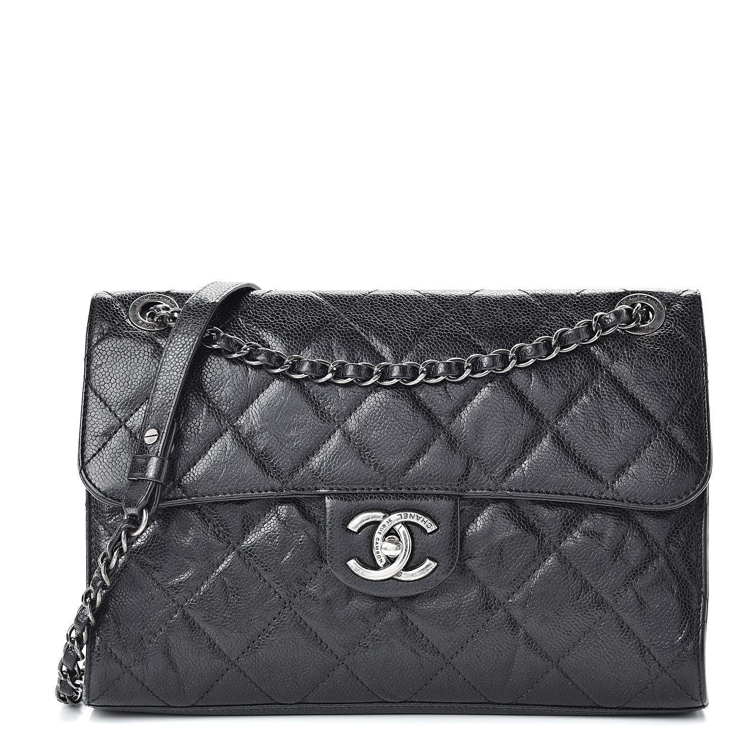 Chanel Crumpled Grained Calfskin Medium CC Crave Flap Black 1 of 13