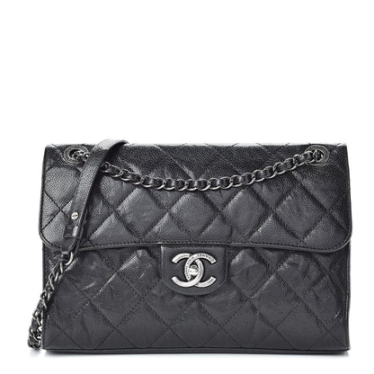 Chanel Crumpled Grained Calfskin Medium CC Crave Flap Black 1 of 13
