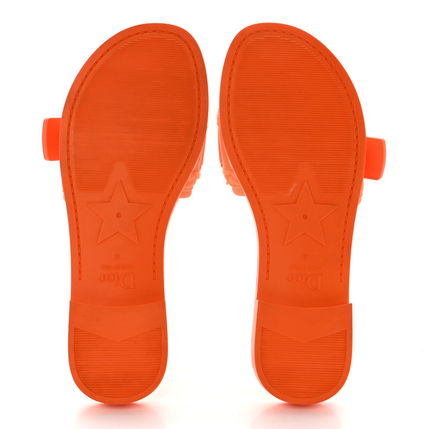 Technical Stretch Fabric Camouflage Dio(r)evolution Slide Sandals 38 Orange Fluo