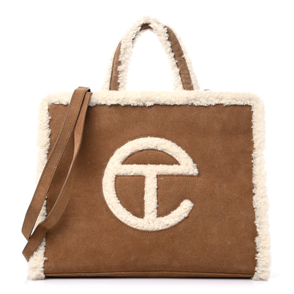 Telfar X UGG Suede Shearling Medium Shopping Bag Chestnut 1 of 12