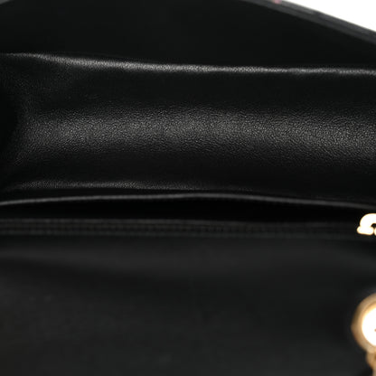 Chanel Calfskin Crocodile Embossed Graffiti 2.55 Mini Cocodile Reissue Flap Black Pink 5 of 11