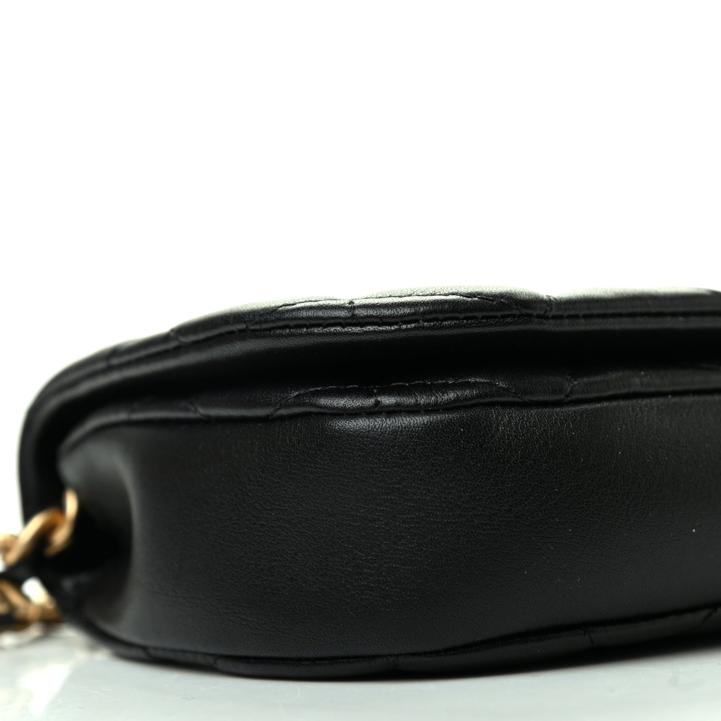 Calfskin Quilted Coco Mail Clutch With Chain Black