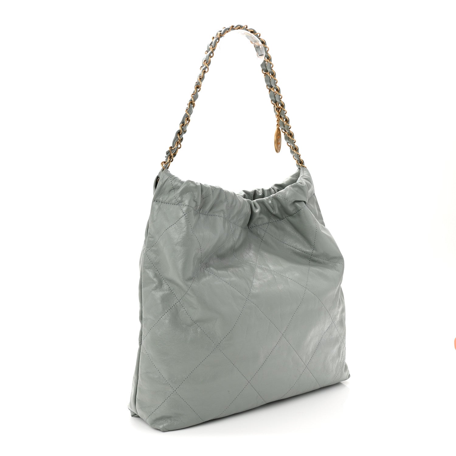 Chanel Shiny Calfskin Quilted Chanel 22 Light Blue 4 of 11