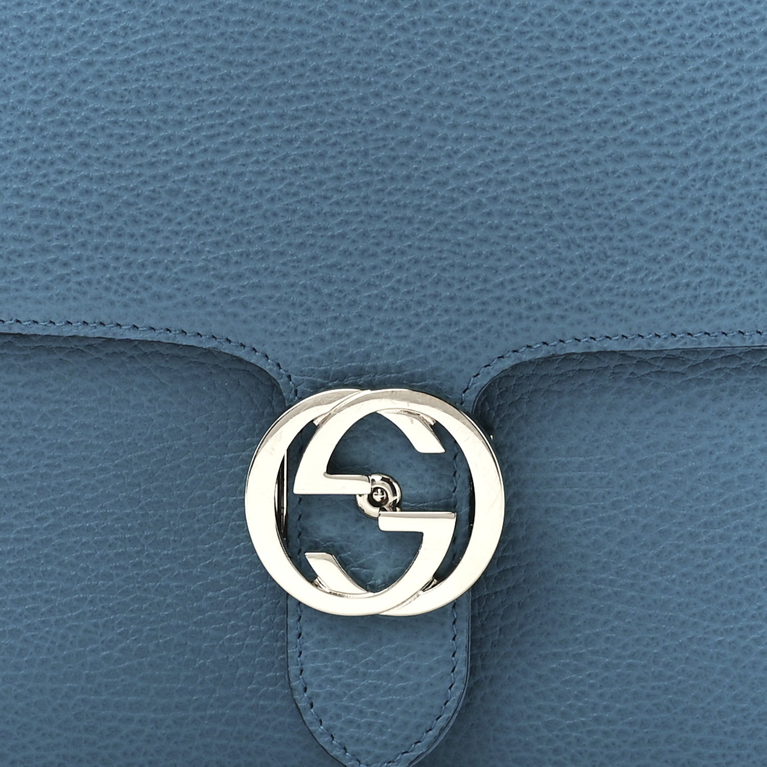 Gucci Dollar Calfskin Interlocking G Shoulder Bag Deep Cobalt 9 of 12