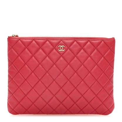 Chanel Caviar Quilted Medium Cosmetic Case Red 1 of 8